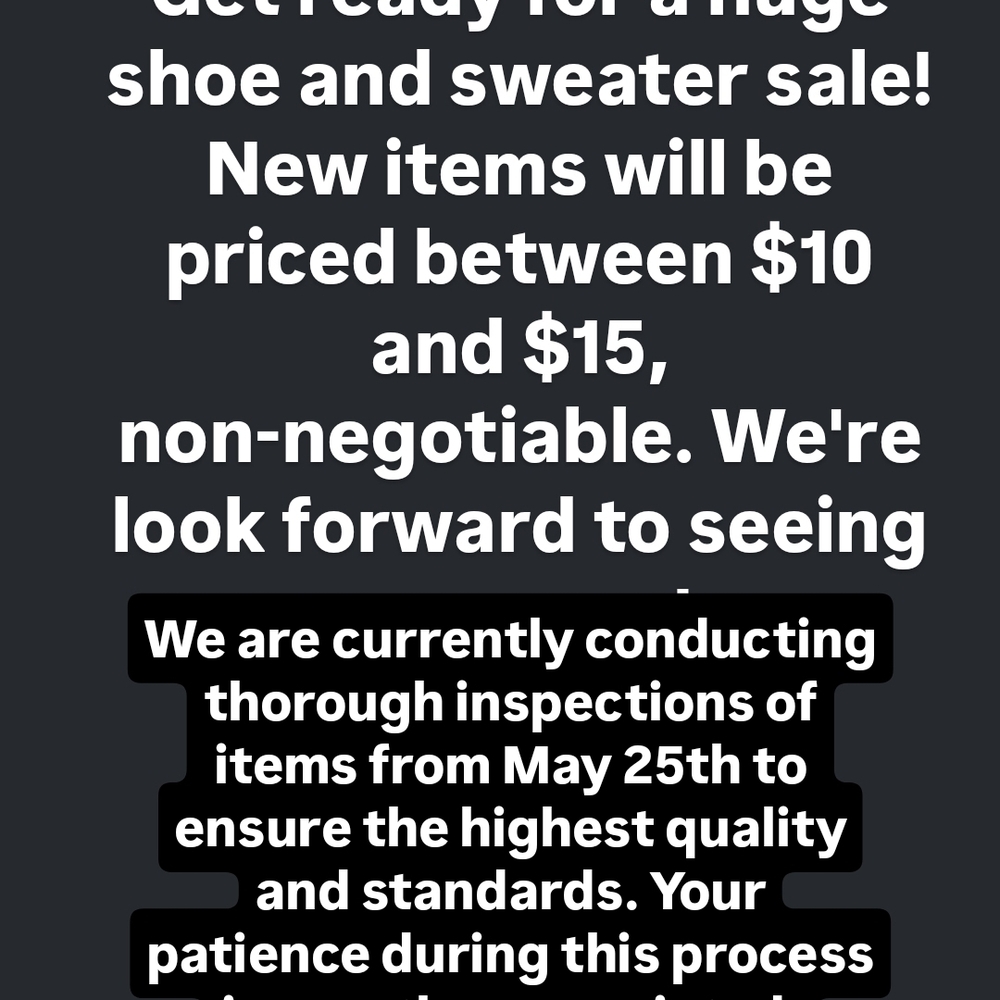 Black and White Sale Notice